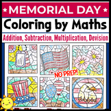 Memorial Day Math Color by Number Addition Subtraction Mul