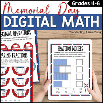 Preview of Memorial Day Math Digital Activities | Memorial Day Google Classroom