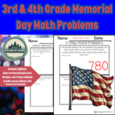 Memorial Day Math Word Problems for 3rd & 4th Graders