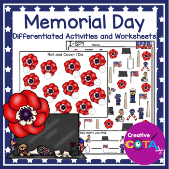 memorial day math and writing differentiated activities and worksheets