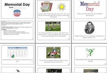 Preview of Memorial Day Mini Book