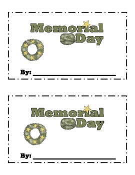 Memorial Day Mini Book by Sweet Kinderland | TPT