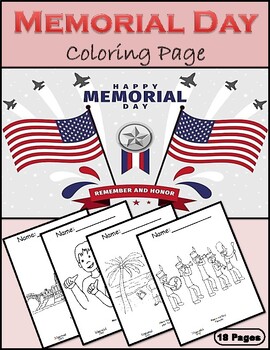 Preview of Memorial Day Mini Book and Coloring Pages