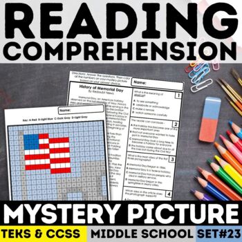 Preview of Memorial Day Mystery Picture | Reading Comprehension | Print & Digital