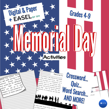 Preview of Memorial Day NO PREP Passage & Activities
