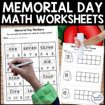 memorial day activities kindergarten math worksheets by teaching autism