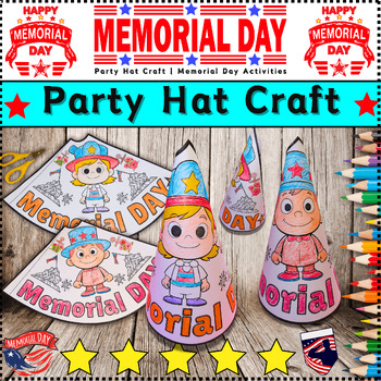 Preview of Memorial Day Party Hat Craft | Memorial Day Activities | Kindergarten-2nd grade⭐
