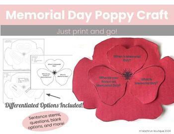 Preview of Memorial Day Poppy Craft