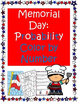 Preview of Memorial Day Probability Color by Number