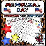 Preview of Memorial Day Reading Comprehension: Compare and Contrast Poem to Article