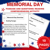 history of Memorial Day Reading Comprehension Passage and 