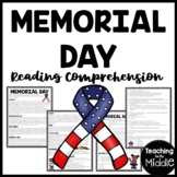 Memorial Day Reading Comprehension Worksheet May Armed For