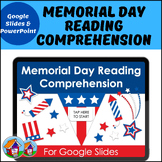 Memorial Day Reading Comprehension for Google Slides™ and 
