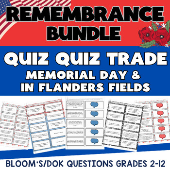 Preview of Memorial Day Remembrance  Q & A Cooperative Trivia & Discussion Game BUNDLE