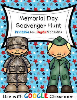 Preview of Memorial Day Scavenger Hunt- Distance Learning- Google Classroom
