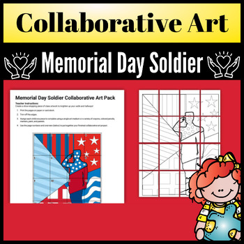 Preview of Memorial Day Soldier Collaborative Poster Art Project Bulletin board Craft