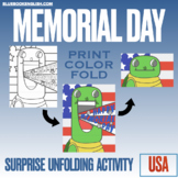 Memorial Day Surprise Card -  American Flag Coloring Display