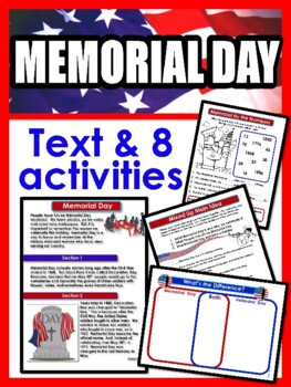 Preview of Memorial Day Text & 8 Activities (Gr 2-3)