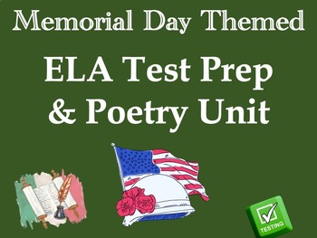 Preview of Memorial Day Themed High School ELA Test Prep & Poetry Unit