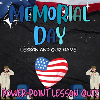Preview of Memorial Day ,US  Holiday History PowerPoint Lesson and Quiz for 1st,2nd,3rd