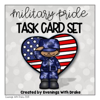 Preview of Memorial Day Veterans Day and Military Task Card Set