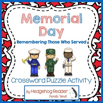 Memorial Day Vocabulary Crossword Puzzle Activity by Hedgehog Reader