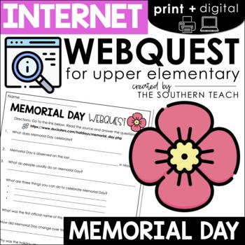 Preview of Memorial Day WebQuest - Internet Scavenger Hunt Activity
