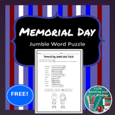 Memorial Day Word Scramble Puzzle FREE Printable and Digit