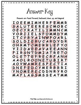 Memorial Day Word Search by Elementary Lesson Plans | TpT