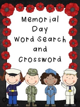 Preview of Memorial Day Word Search and Crossword Puzzle *FREEBIE*