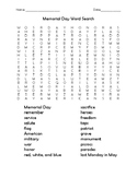 memorial day word search worksheets teaching resources tpt