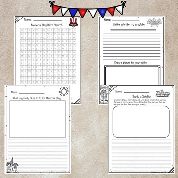 memorial day word search and activity by create your own