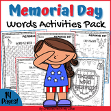 Memorial Day Words Puzzle Activities Packet, Wordsearch, C