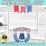 Memorial Day: Wordsearch & Coloring Sheet Set