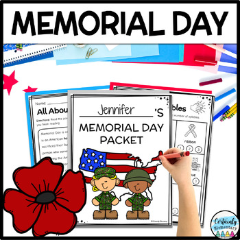 Preview of Memorial Day Worksheet Packet - Reading, Writing, and Coloring Activities