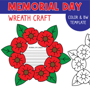 MEMORIAL DAY CRAFTS POPPY HAT TEMPLATES OR HEADBAND MAY COLORING CUTTING  CROWN