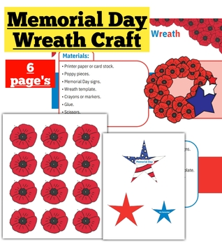 Preview of Memorial Day Wreath Craft | Printables | Memorial Day Craft | ⭐ NEW 2024 ⭐