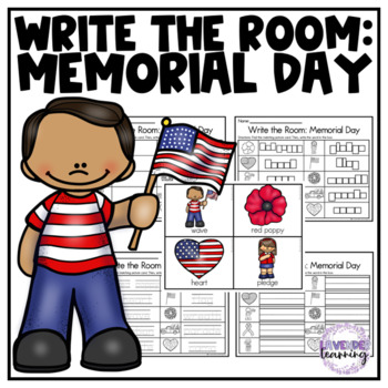 Preview of Memorial Day Write the Room Activity - Memorial Day Writing Practice - Low Prep