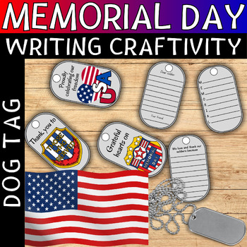 Preview of Memorial Day Writing Craftivity: Dog Tag | Memorial Day Craft Writing Activities