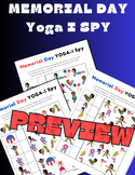 Memorial Day Yoga I Spy Movement Worksheets, OT, PT, Brain