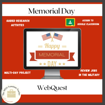 Preview of Memorial Day and Military WebQuest Distance Learning