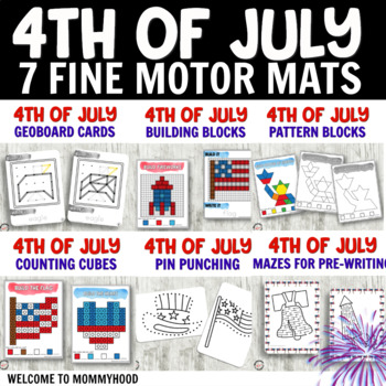 Preview of Memorial Day or 4th of July Fine Motor Mats for Preschool or Kindergarten