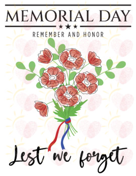 Memorial Day - poppy flower - lest we forget - USA - kids craft - patriotic