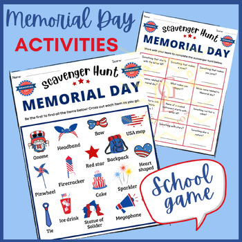 Printable Memorial Day Scavenger Hunt Game Memorial Day Game -  UK