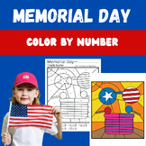 Memorial Day Color by Number Math Activities Memorial Day 