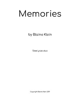 Preview of Memories (Steel pan duet) by Blaine Klein