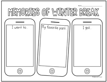 Preview of Memories of Winter Break - Draw or Write - Great New Year Activity!