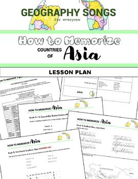 Preview of Memorize Asia COUNTRIES ▪ Lesson Plan ▪ Songs ▪ Worksheets ▪ Stream Video