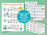 Notes on the Grand Staff Music Memory Worksheets (24 pages)
