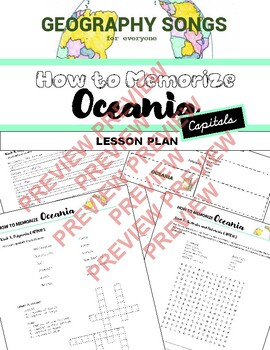 Preview of Memorize Oceania CAPITALS ▪ Lesson Plan ▪ Audio Mp3 ▪ Worksheets ▪ Stream Video